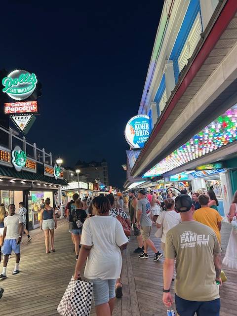 Evening boardwalk view
