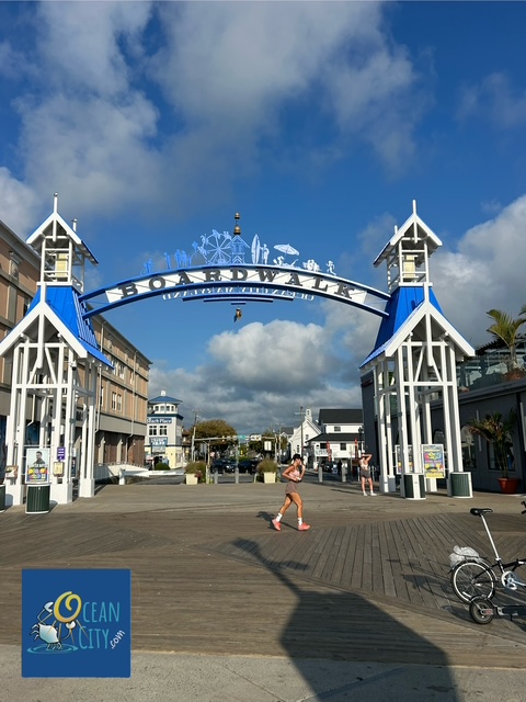 boardwalk arch on a sunny morning