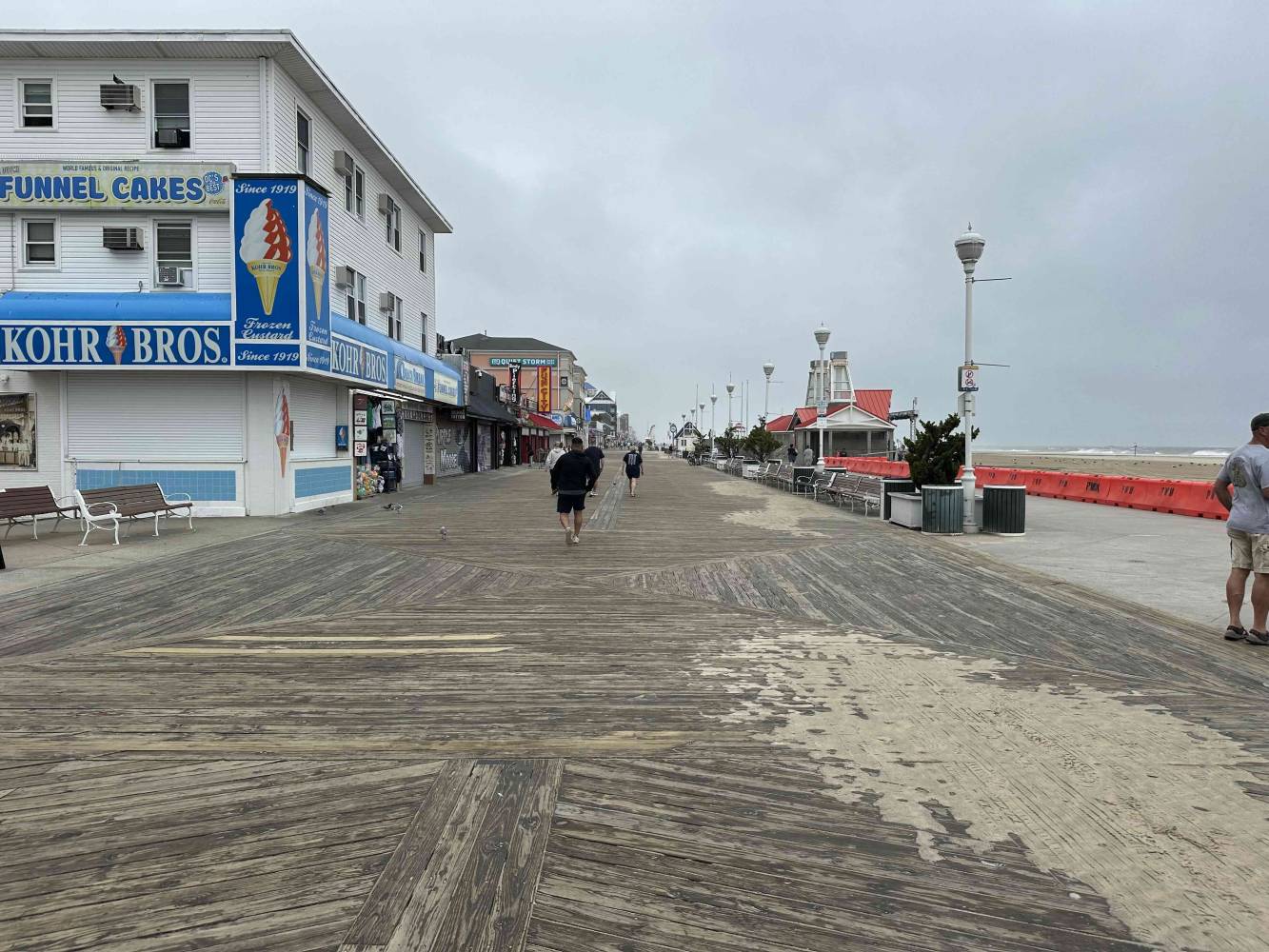 the boardwalk looks pretty clean as erin heads up the coast