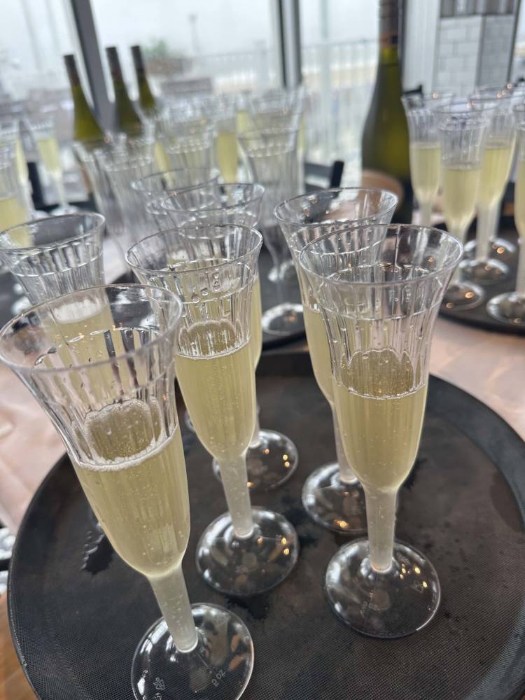 the inside bar at Bai-tee Bakery overlooks the deck - the boardwalk - and the Atlantic ocean