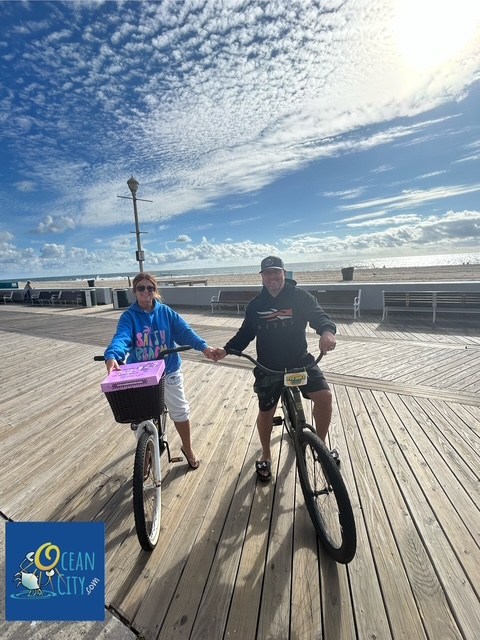 Biking on the boardwalk