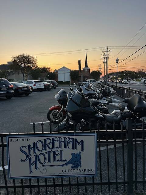 bikes at Shenanigans and Shoreham Hotel parking lot