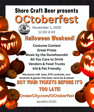 ad for Octoberfest shore craft beer fest in ocean city md