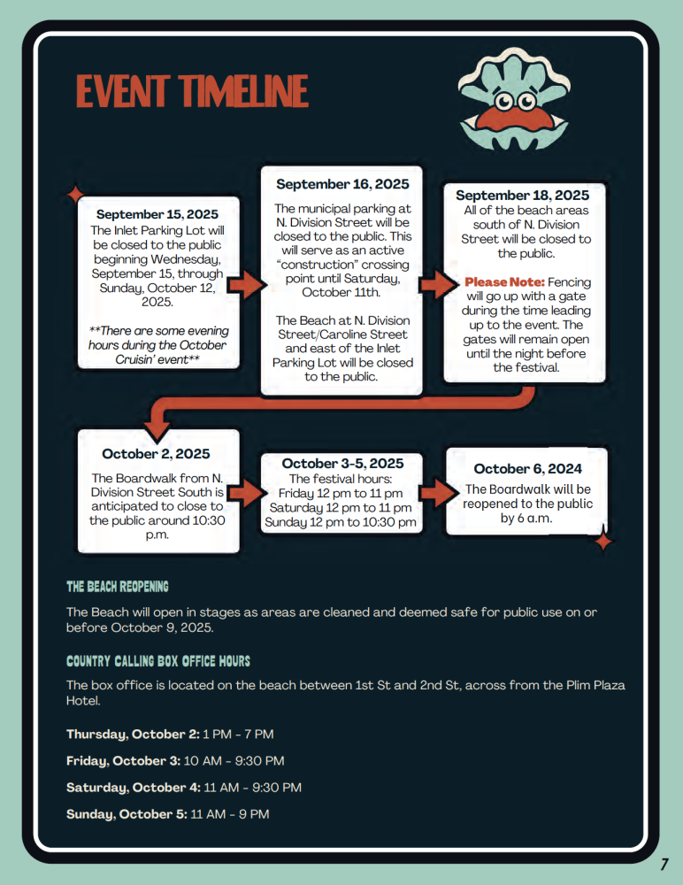 Country Calling 2025 - Event Time Line