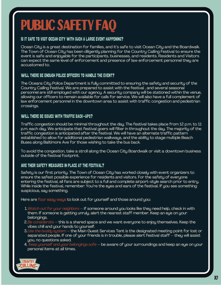 Country Calling 2025 - Public Safety FAQs