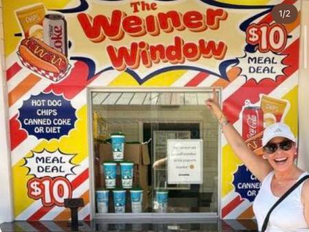 Dolles created a Weiner Window for the Callings Concerts- hot dog, chips, and soda for just $10!