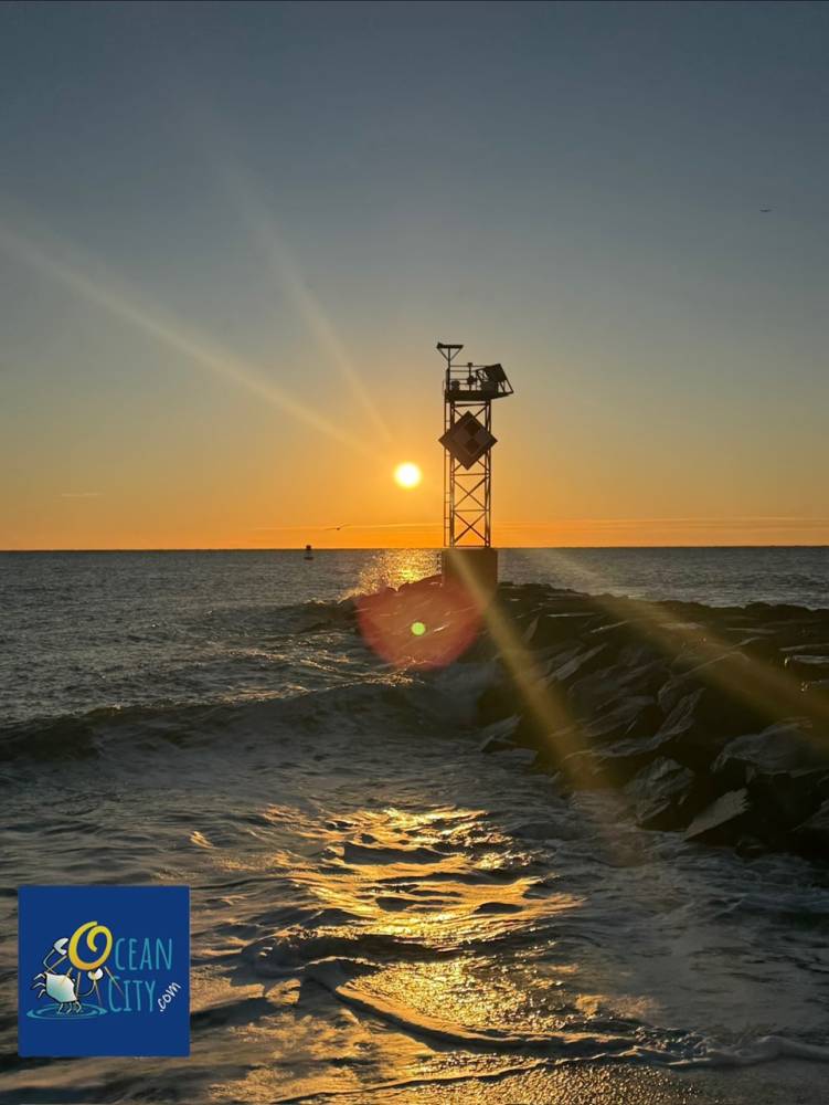 Rising sun near inlet