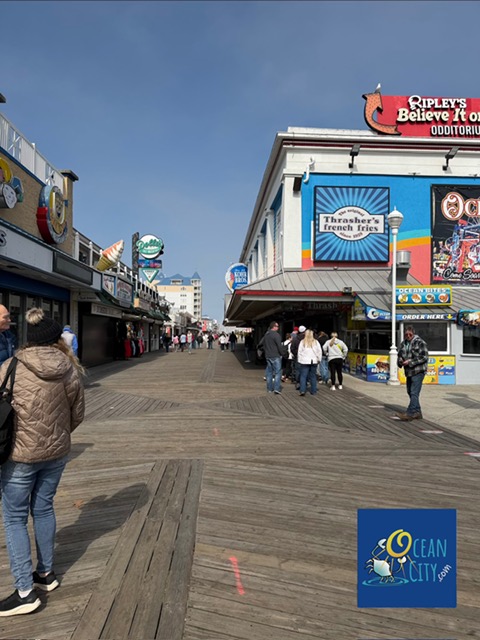 Sunny but cold day on the OC boardwalk