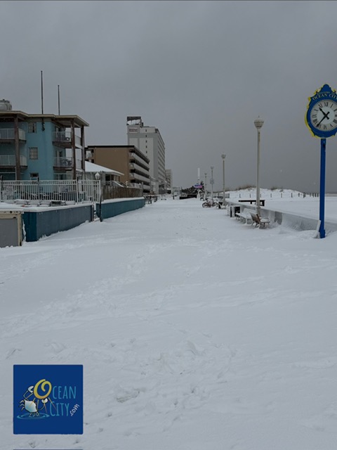 snowy boardwalk