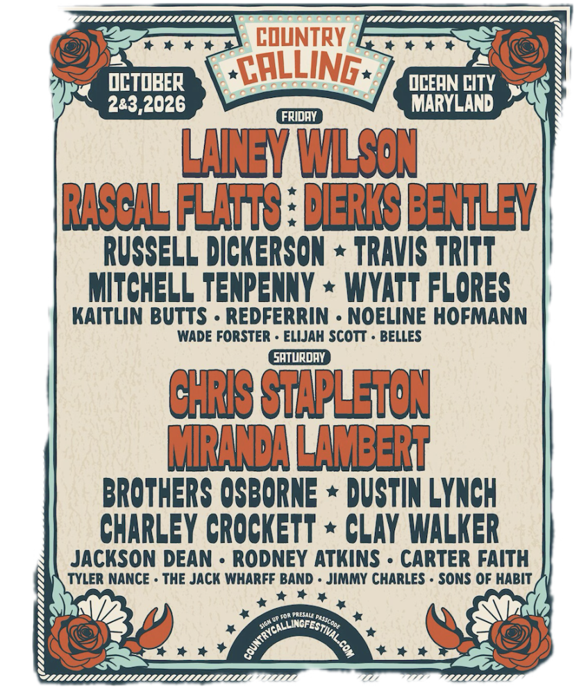 Line up for Country Calling 2026 oc md