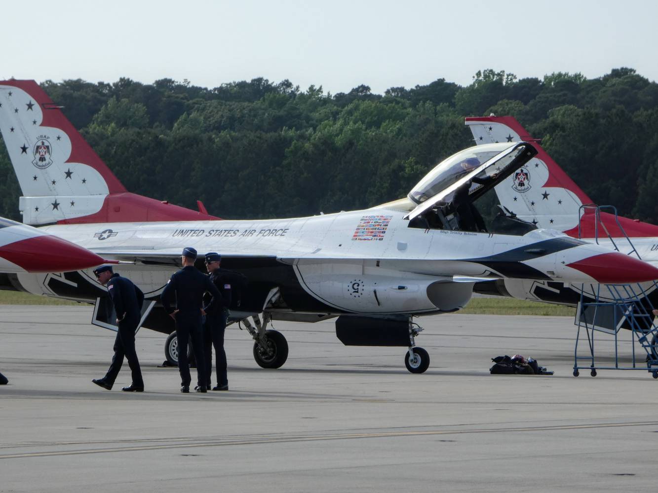 maj laney schop exits her plane